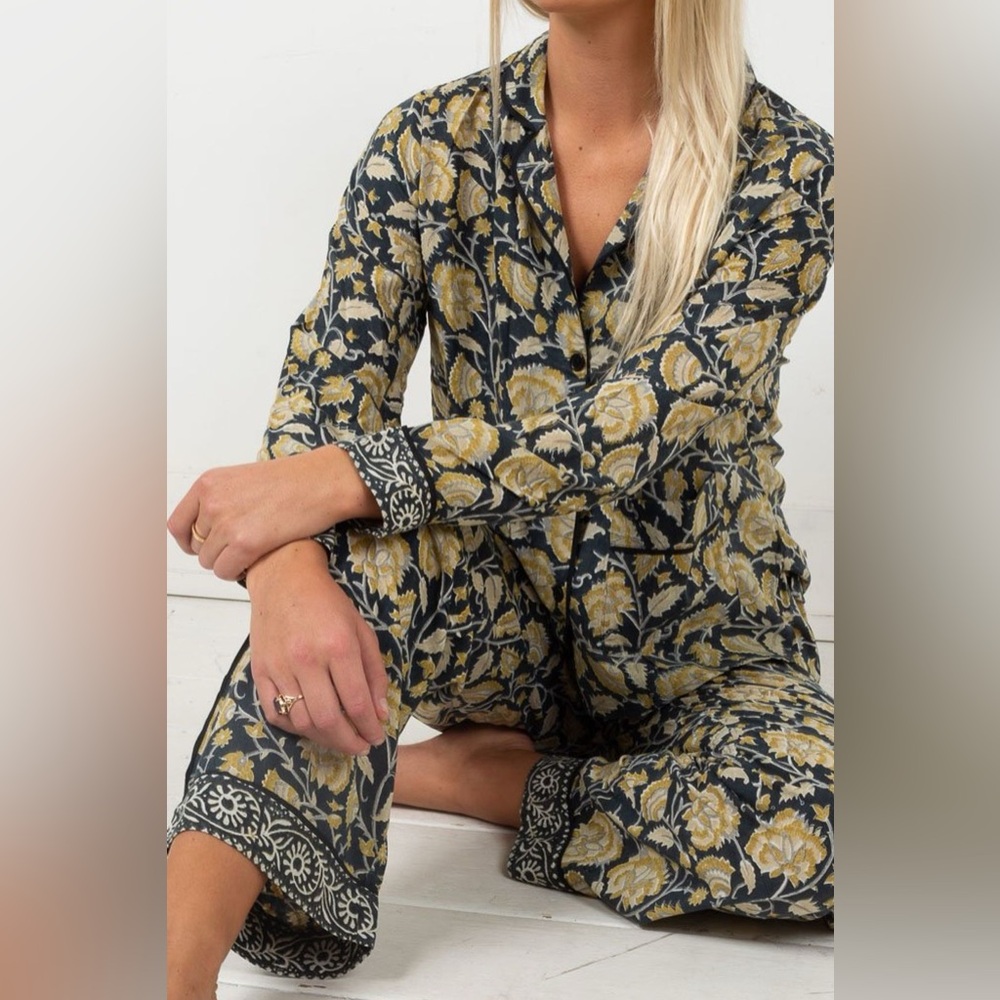 NWOT Cleobella Venus Pj Bottoms Navy Floral Sita Eclipse XS
